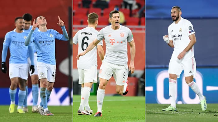 Man City, Bayern Munich and Real Madrid remain in contention for the Champions League title